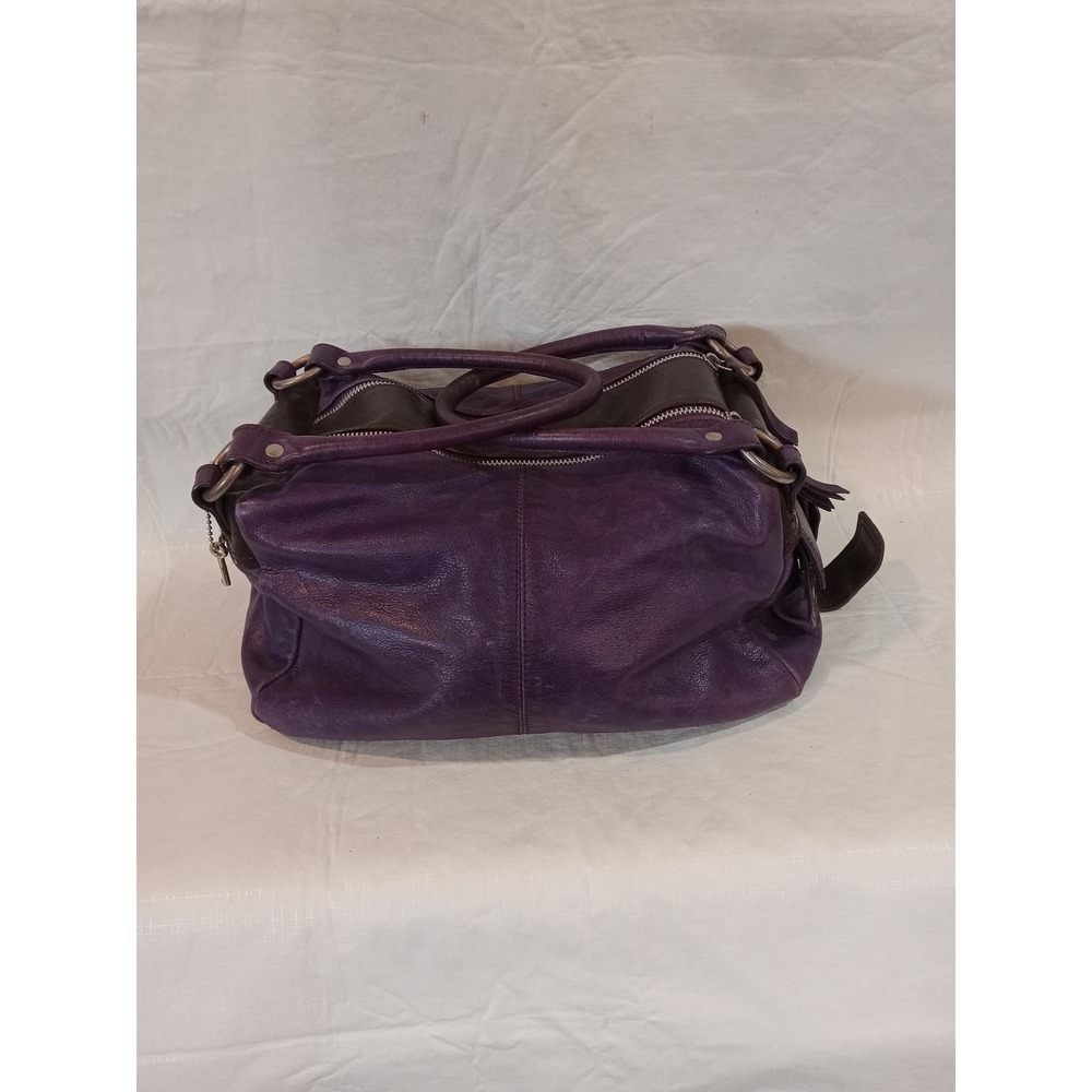 Made in Italy Leather Handbag Purple Hobo Shoulder Bag Designer Purse